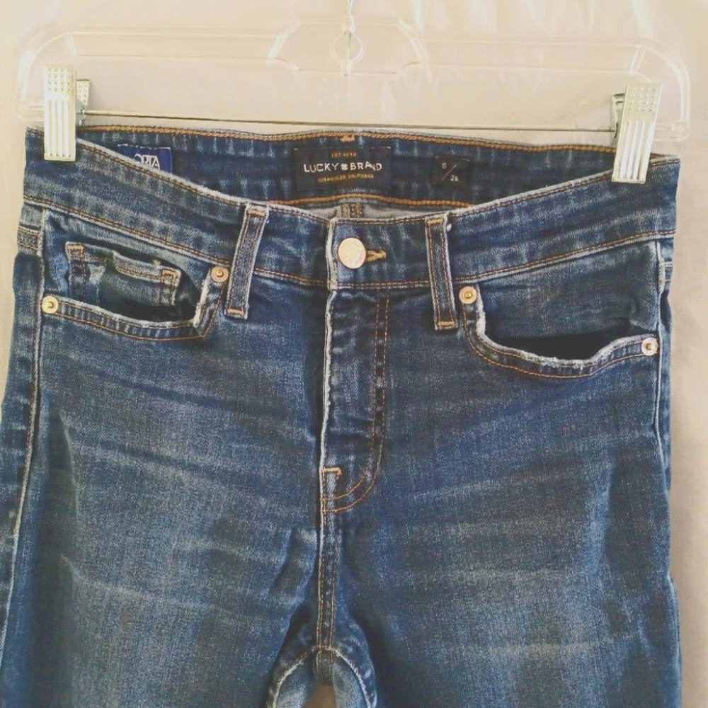 LUCKY BRAND AVA CROP BLUE JEANS